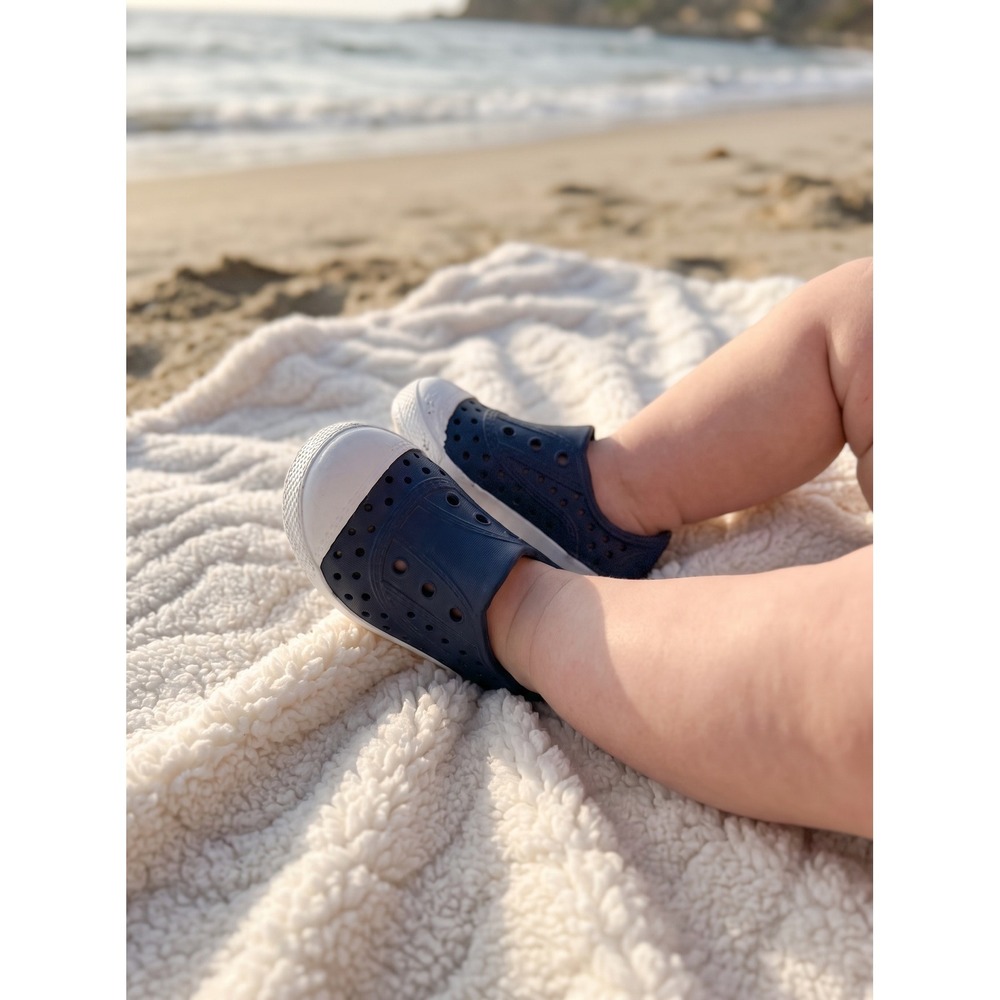 Little Me Kids Navy Blue Perforated Water Shoes Slip On Sneakers
